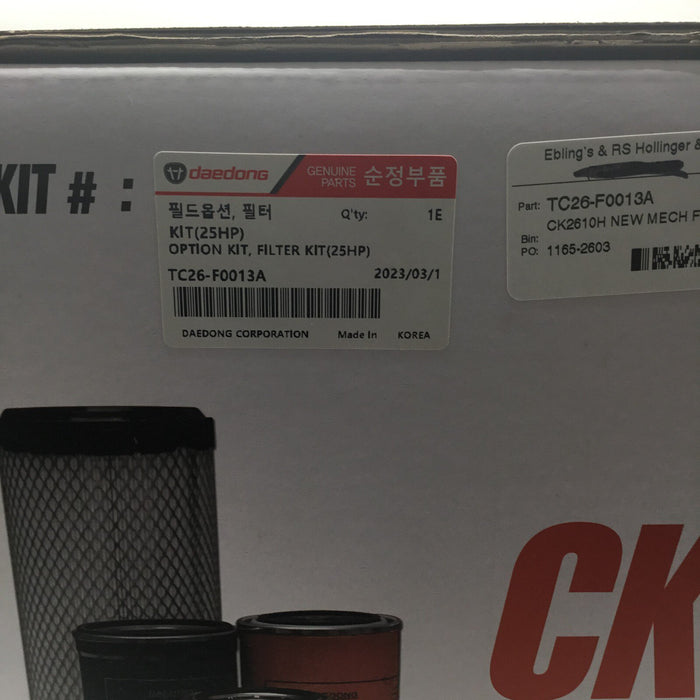New OEM Kioti New CK  HST Filter Kit TC26-F0013A CK2610H/CHSE Tier 4 Engine