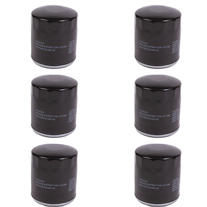 6 Pack Oil Filter Fits Kohler 52-050-02-S B&S 491056 Onan 122-0645