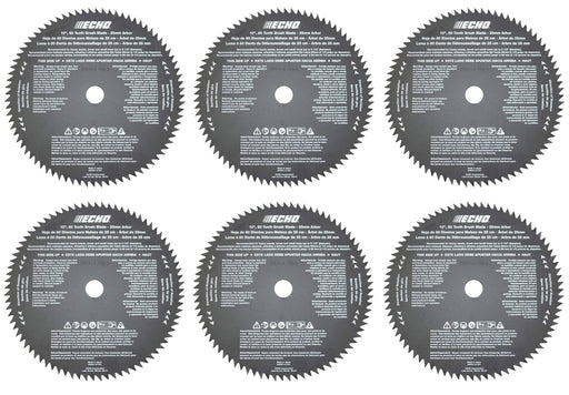 6 PK Genuine Echo 69500121431 10" 25mm Arbor 80 Tooth Brush Blade SRM Series SS