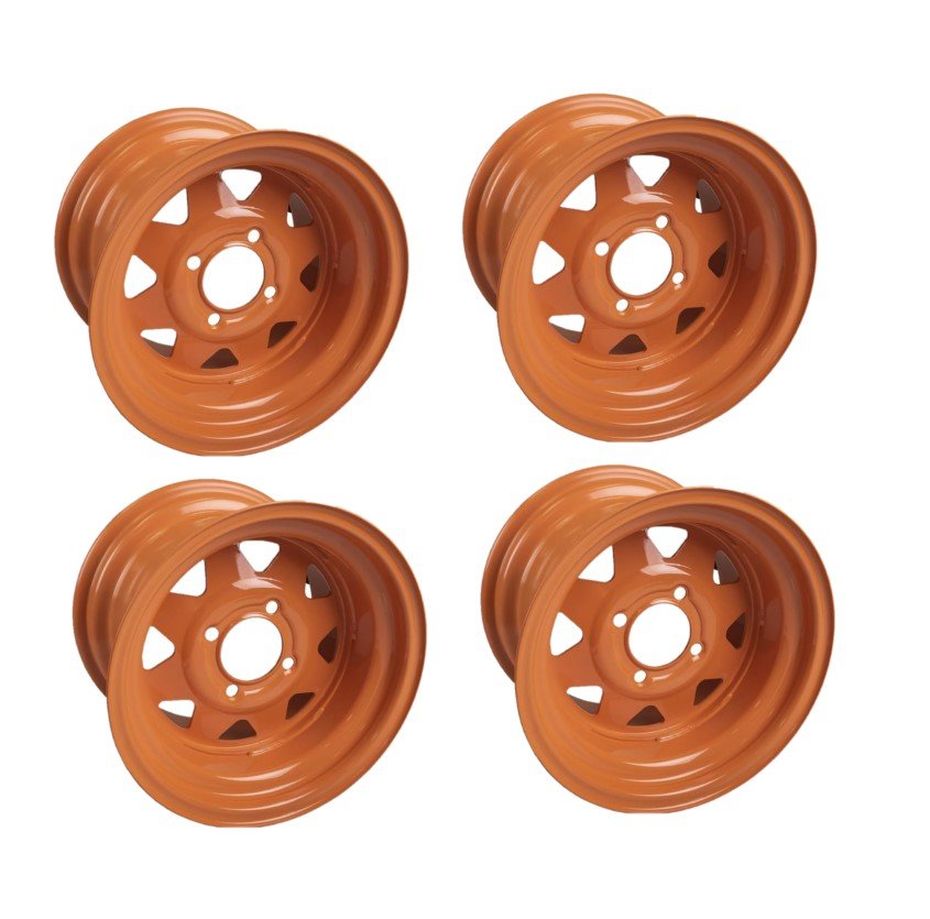 4 PK Genuine Scag 481851 12" 4 Lug Powder Coated Gold Wheel Rim 24-x12.00-12