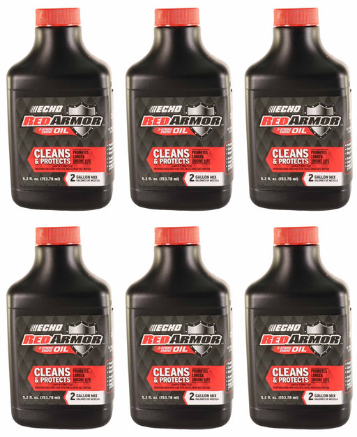 6 PK Echo 6550002 Red Armor 5.2 oz 2-Cycle Oil Blend Mix for 2 Gallons 50:1