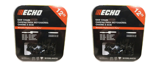 2 PK Genuine Echo 91VXL44CQ 12" 3/8" .050" 44 DL Low Profile Saw Chain Loop OEM