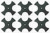 6 PK 9" x 9" Star Curved Edger Blade Fits Lesco 050568 1/2" Center Hole