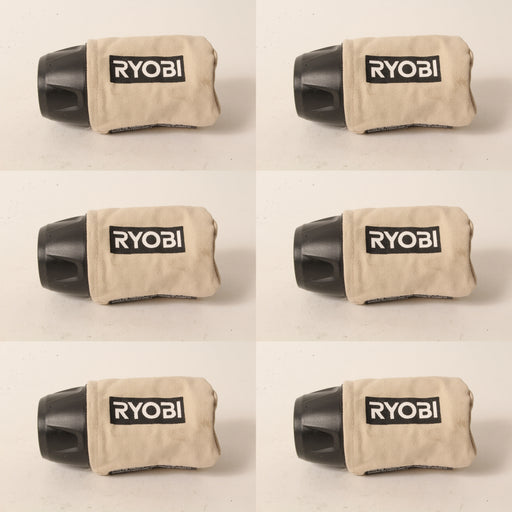 6 PK Genuine Ryobi 019657001016 Dust Bag Fits P411 ONE+ Random Orbit Sander OEM