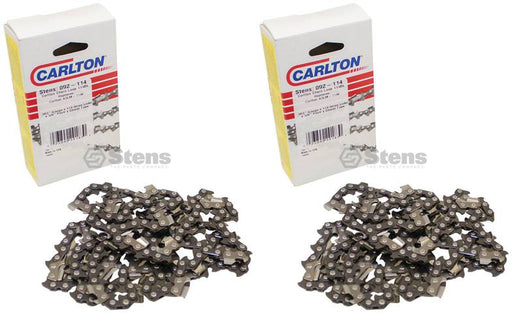 2 Pack Stens 092-114 Chain Pre-Cut Loop 114DL 3/8 .063 Chisel Standard