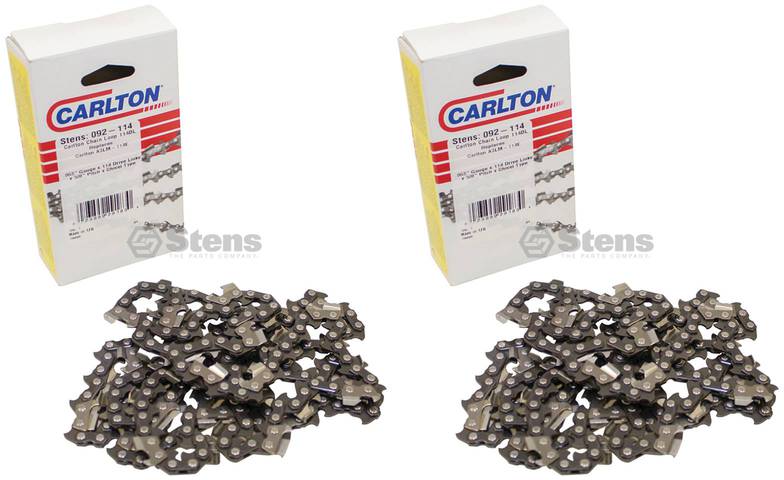 2 Pack Stens 092-114 Chain Pre-Cut Loop 114DL 3/8 .063 Chisel Standard