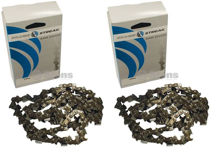 2 Pack Stens 092-4727 Chain Pre-Cut Loop 72 DL 3/8" .058 Chisel Standard