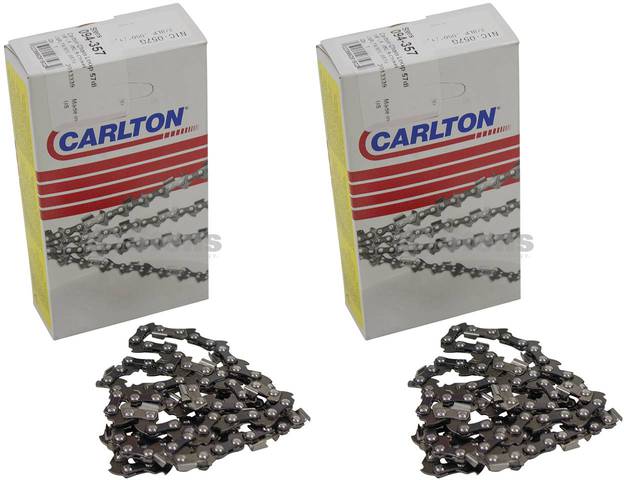 2 Pack Stens 094-357 Chain Pre-Cut Loop 57 DL 3/8" LP .050 S-Chisel Standard