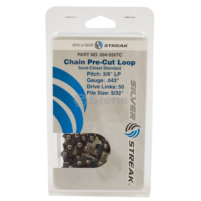 Stens 094-5507C Chain Loop Clamshell 50 DL 3/8" LP .043 S-Chisel Standard