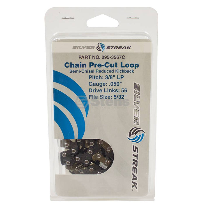 Stens 095-3567C Chain Loop Clamshell 56 DL 3/8" LP .050 S-Chis Reduced Ki