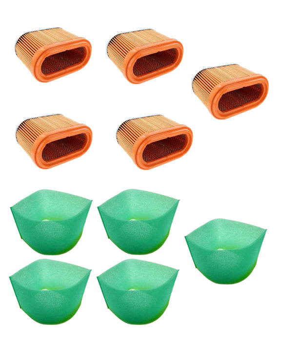 5 PK Generac 0D4511 0D9723S Air & Pre Filter Set 760cc 990cc 12.5-17.5kW OEM
