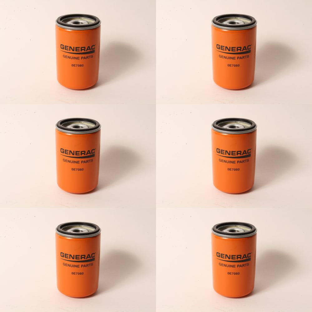 6 PK Generac 0E7080 Oil Lube Filter For Liquid Cooled 1.6,2.5,3.0,4.2L G3 OEM