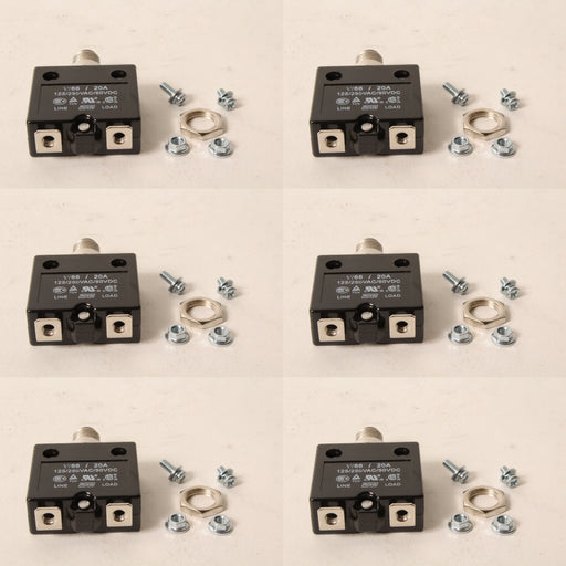 6 PK Genuine Generac 0H0265C 20 Amp 120V Circuit Breaker 1P CUL/CSA 0071504 OEM