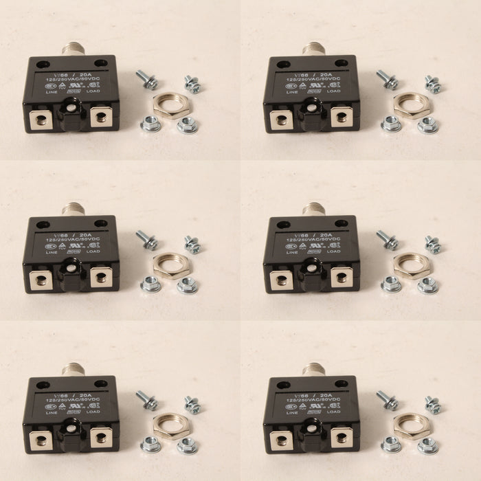 6 PK Genuine Generac 0H0265C 20 Amp 120V Circuit Breaker 1P CUL/CSA 0071504 OEM