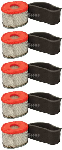 5 Pack Stens 102-499 Air Filter Combo Fits B&S 796970