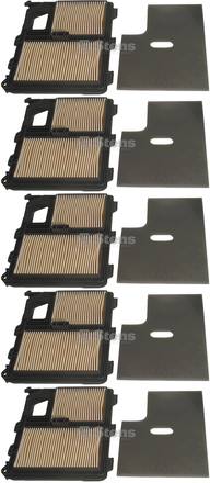 5 Pack Stens 102-719 Air Filter Combo Replaces Honda 17010-ZJ1-000