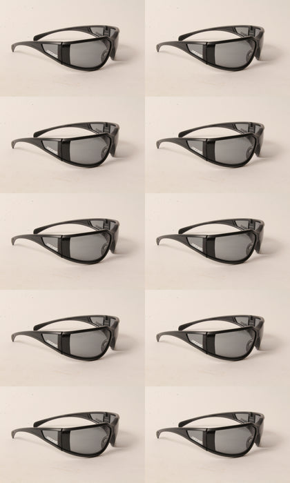 10 PK Echo 102922456 Turbine Safety Glasses Black Frame Gray Lens