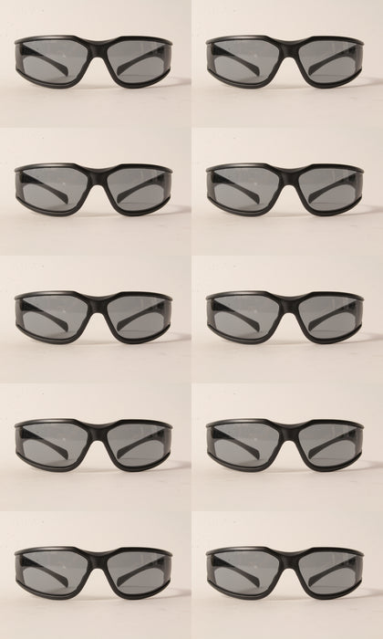 10 PK Echo 102922456 Turbine Safety Glasses Black Frame Gray Lens