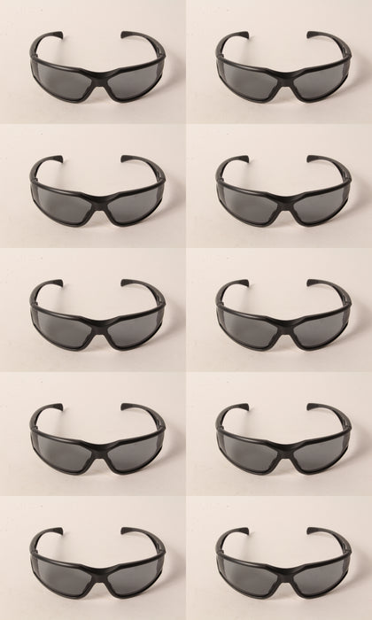 10 PK Echo 102922456 Turbine Safety Glasses Black Frame Gray Lens