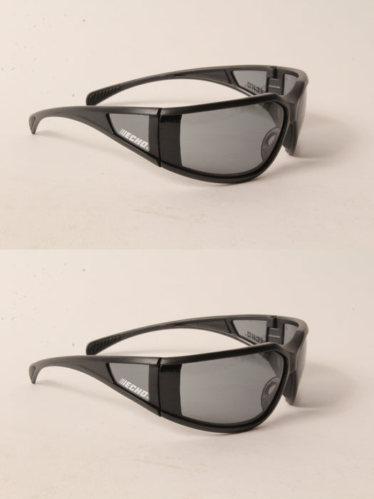 2 PK Echo 102922456 Turbine Safety Glasses Black Frame Gray Lens
