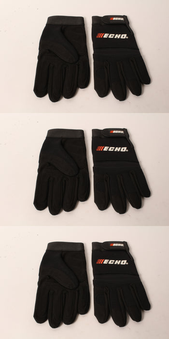 3 PK Echo 103942194 Sport & Landscape Gloves Medium Black Form Fitting Fingers