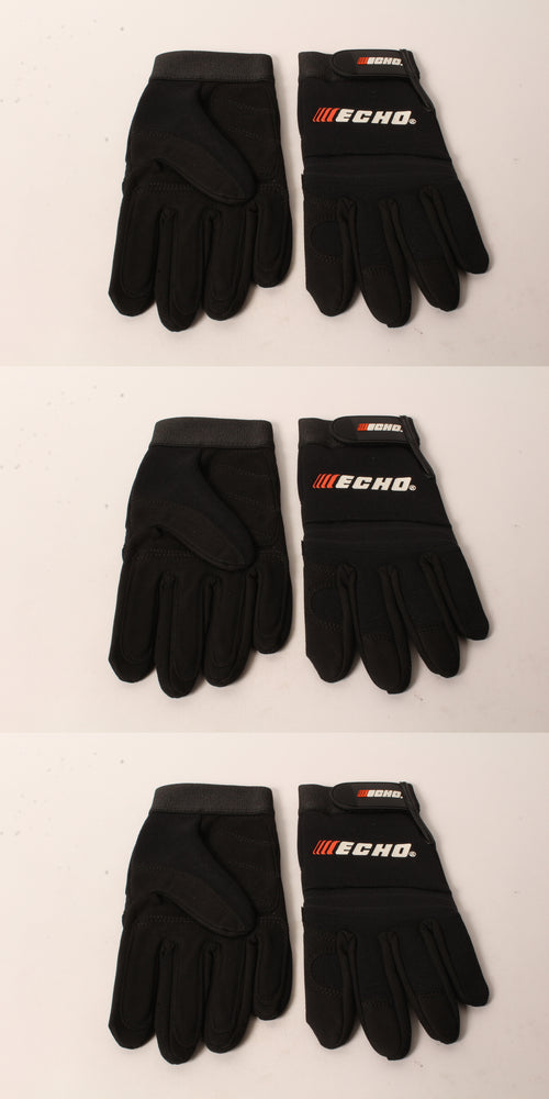 3 PK Echo 103942194 Sport & Landscape Gloves Medium Black Form Fitting Fingers