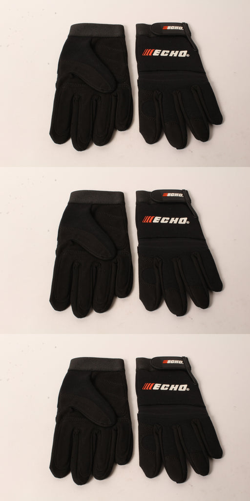 3 PK Echo 103942194 Sport & Landscape Gloves Medium Black Form Fitting Fingers