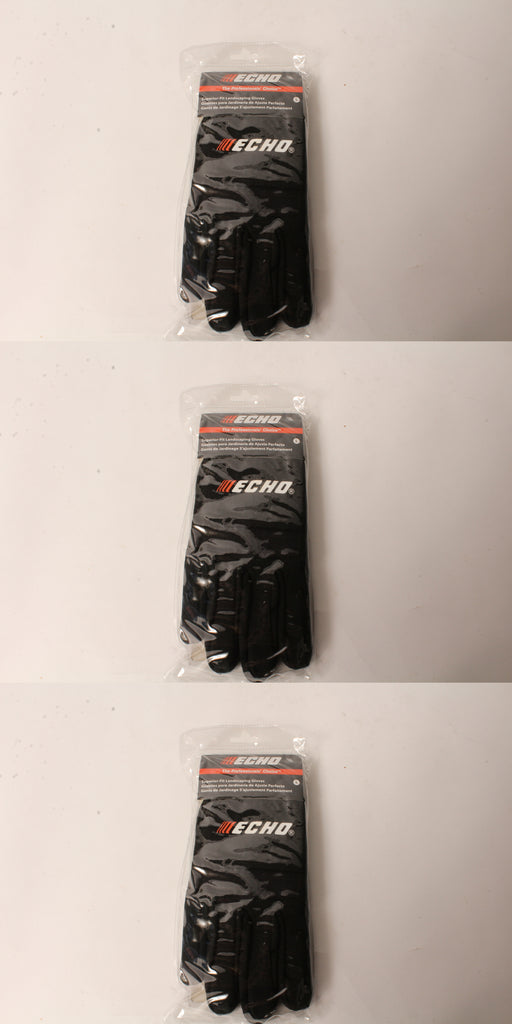 3 PK Echo 103942196 Sport & Landscape Gloves Large Black Form Fitting Fingers