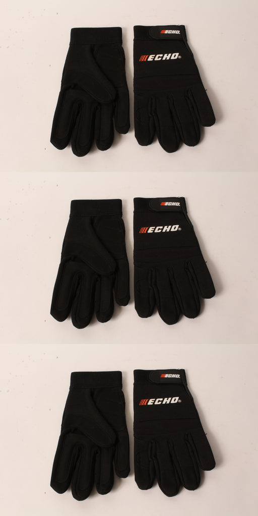 3 PK Echo 103942196 Sport & Landscape Gloves Large Black Form Fitting Fingers