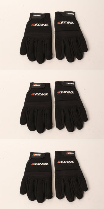 3 PK Echo 103942197 Sport & Landscape Gloves XL Black Form Fitting Fingers