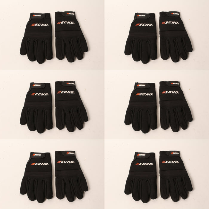 6 PK Echo 103942197 Sport & Landscape Gloves XL Black Form Fitting Fingers