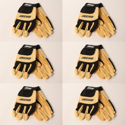 6 PK Echo Vibration-Reducing Landscape Gloves XL Leather Foam Pad Palm