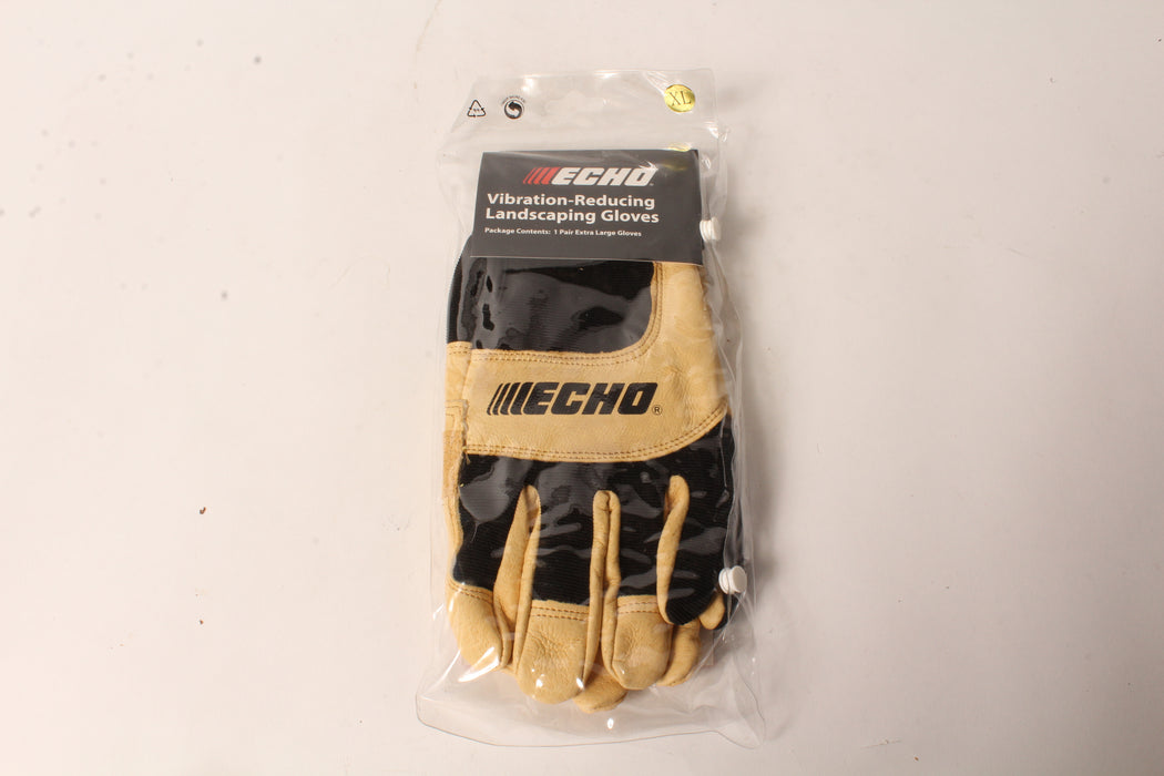 Echo 103942199 Vibration-Reducing Landscape Gloves XL Leather Foam Pad Palm