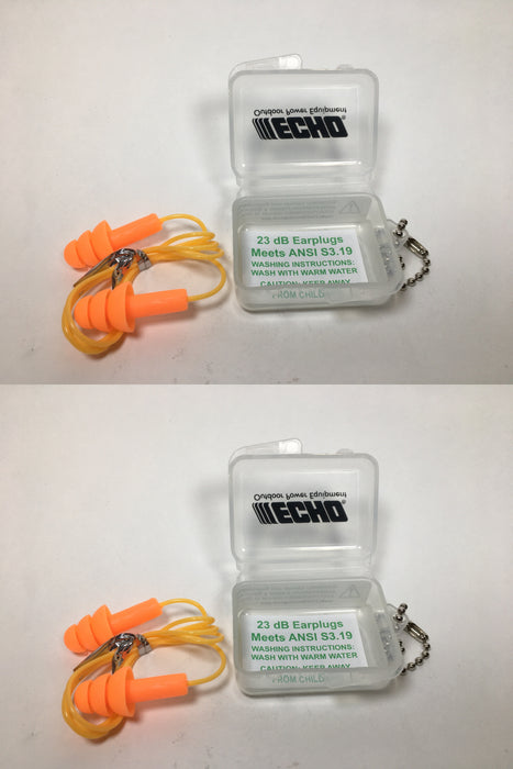 2 PK Genuine Echo 103942210 NRR31 Ear Plugs with Storage Travel Case