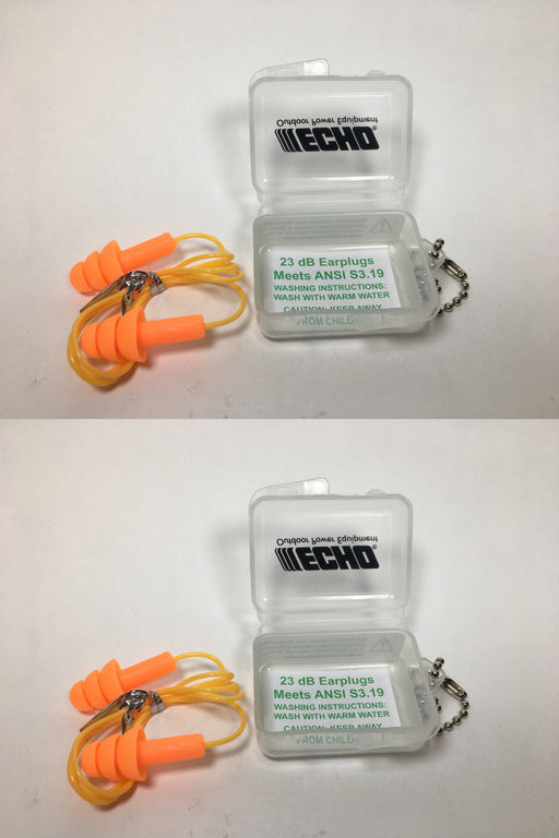 2 PK Genuine Echo 103942210 NRR31 Ear Plugs with Storage Travel Case