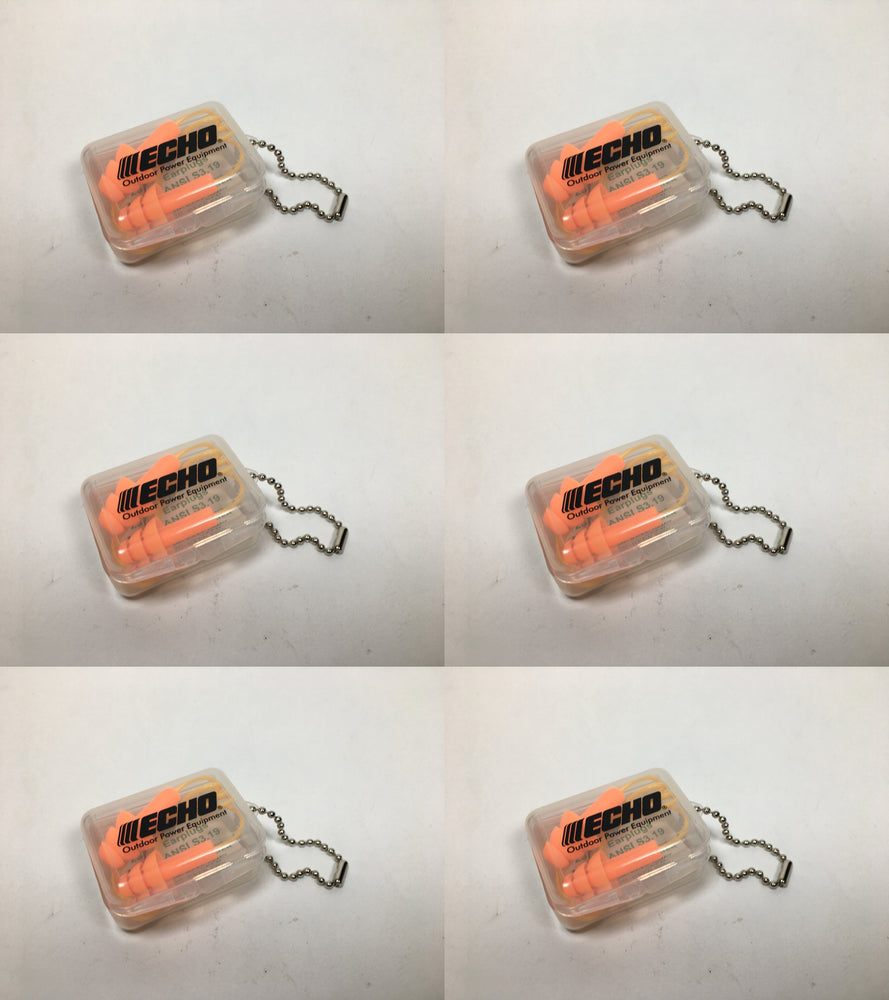 6 PK Genuine Echo 103942210 NRR31 Ear Plugs with Storage Travel Case