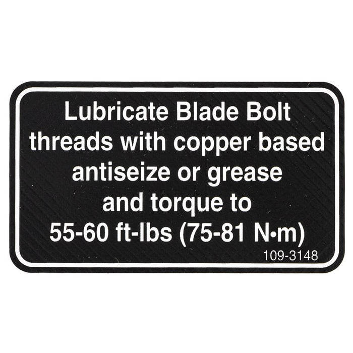 Exmark 109-3148 Decal, Bolt Torque