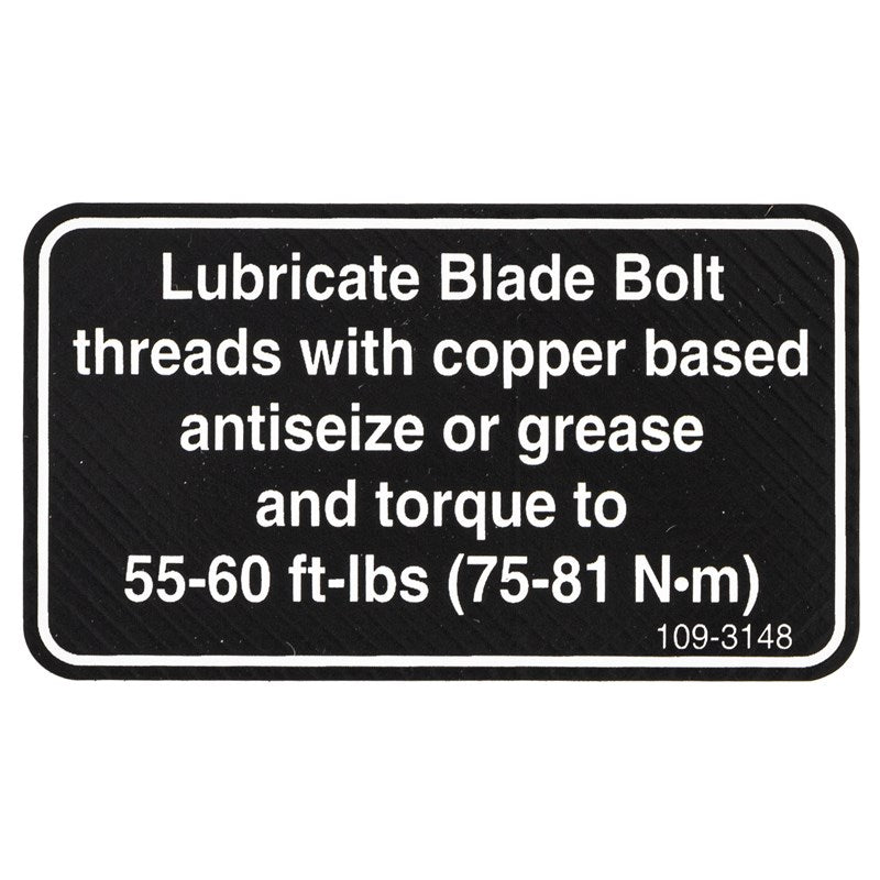 Exmark 109-3148 Decal, Bolt Torque