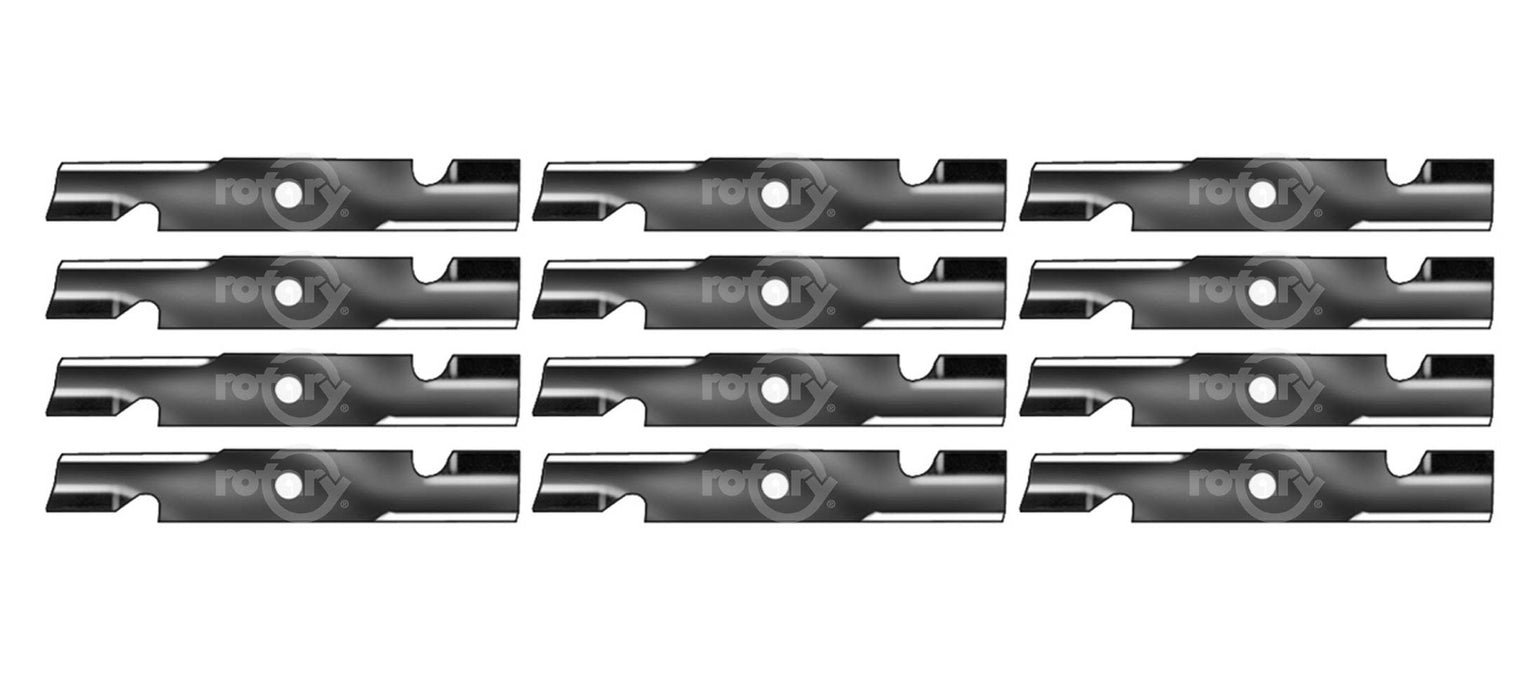 12 Pack Notched High-Lift Lawn Mower Blades Fits Exmark 103-6401 103-6401-S