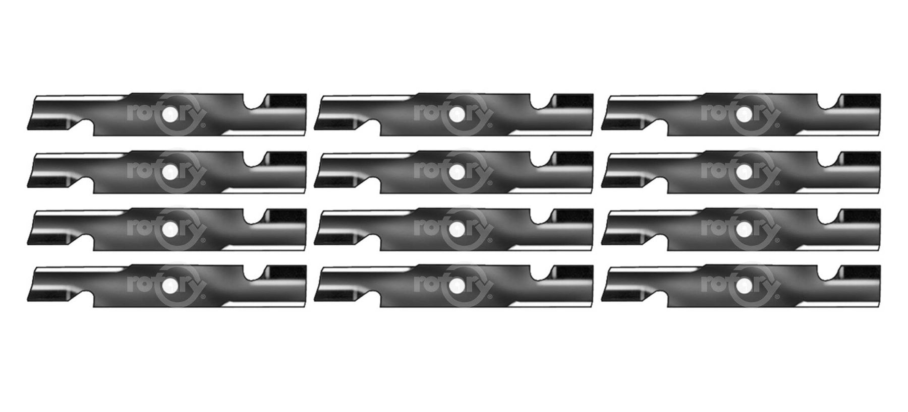 12 Pack Notched High-Lift Lawn Mower Blades Fits Exmark 103-6401 103-6401-S