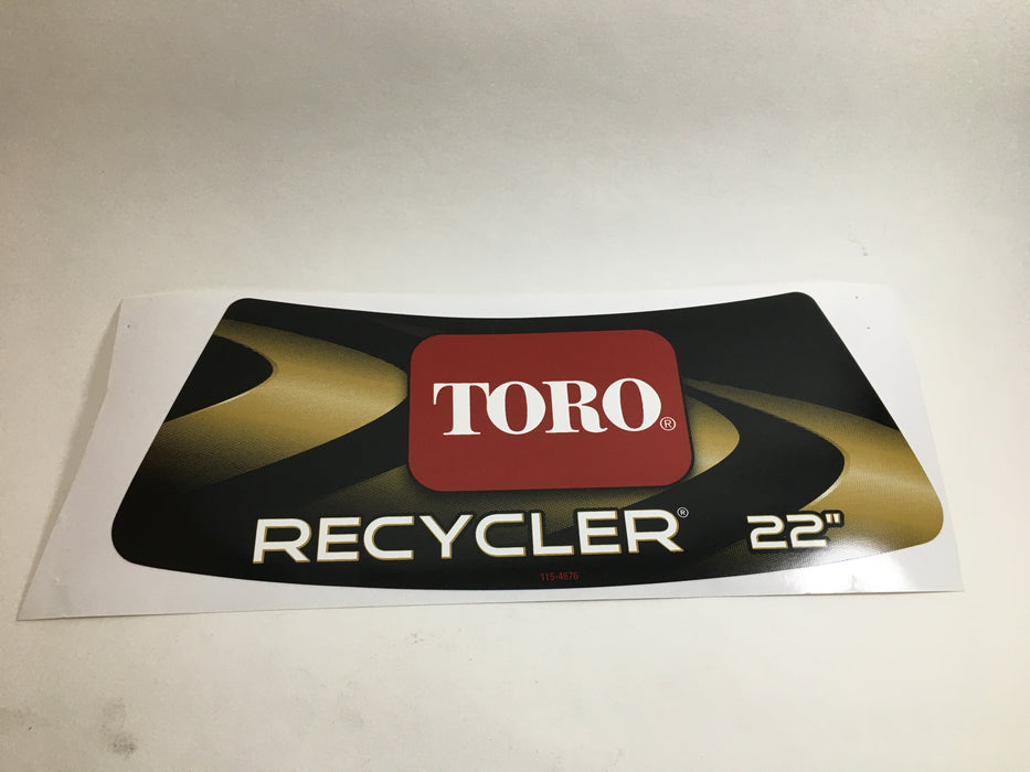 OEM Toro 115-4676 Recycler Decal 20332 20333 20334 20337 20338 20352 20361 20374