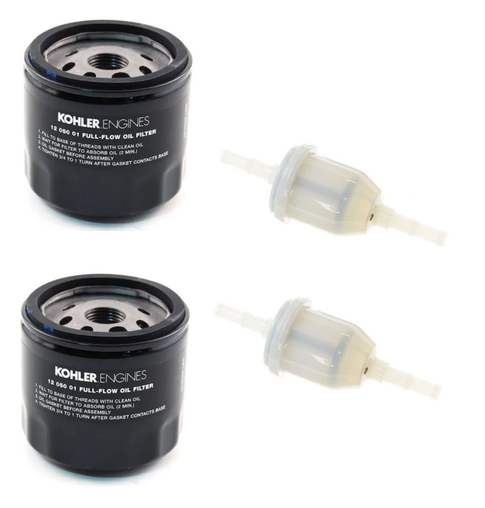 2 Pack Genuine Kohler 12-050-01-S & 25-050-22-S Oil & Fuel Filter Set of 2 Each