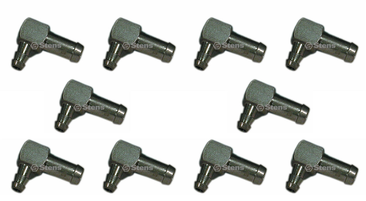 10 Pack Stens 120-196 1/4" ID Fuel Elbow Fitting 1/4" ID