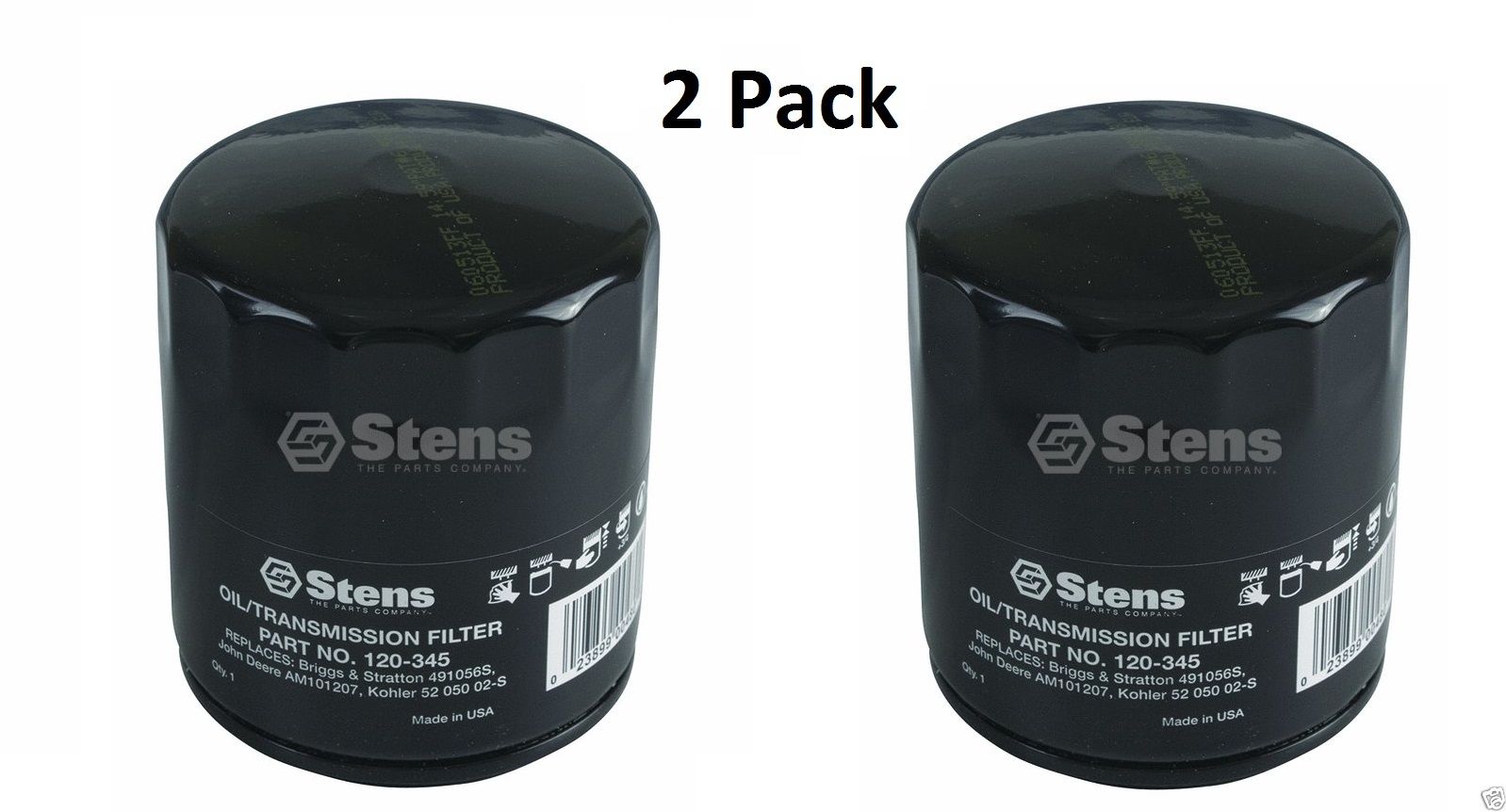 2 Pk Stens 120-345 Oil Filter For Kohler 52-050-02-S Onan 122-0645 B&S 491056
