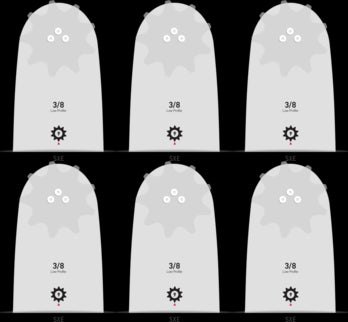 6 PK Oregon 120SXEA095 12" AdvanceCut Guide Bar 3/8" Low Pro .050" 45DL A095