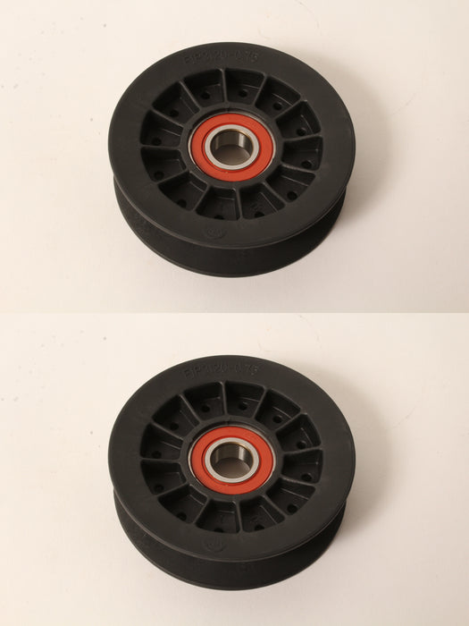 2 Flat Idler Pulley Fits Hustler 794404 Mini Z Mini Fastrack 3-1/8" OD 11/16" ID
