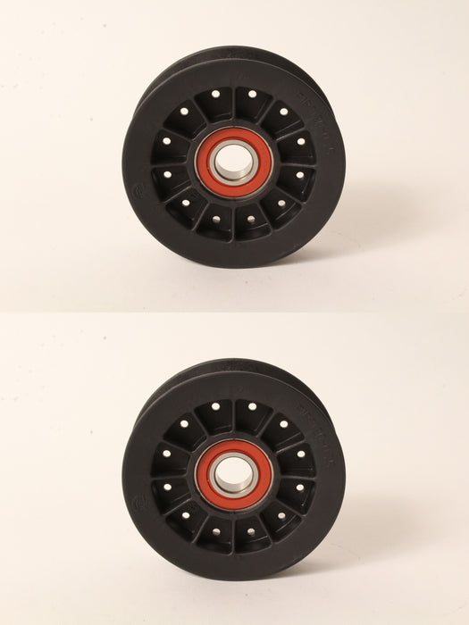 2 Flat Idler Pulley Fits Hustler 794404 Mini Z Mini Fastrack 3-1/8" OD 11/16" ID