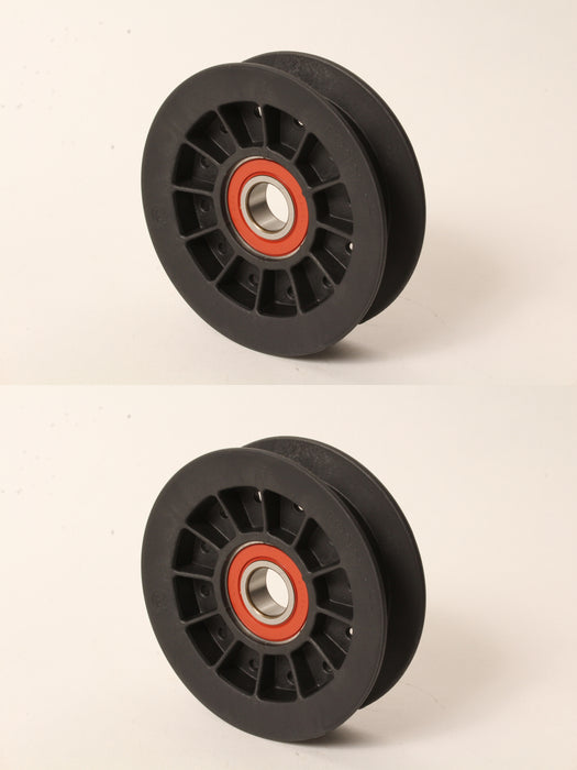 2 Flat Idler Pulley Fits Hustler 794404 Mini Z Mini Fastrack 3-1/8" OD 11/16" ID