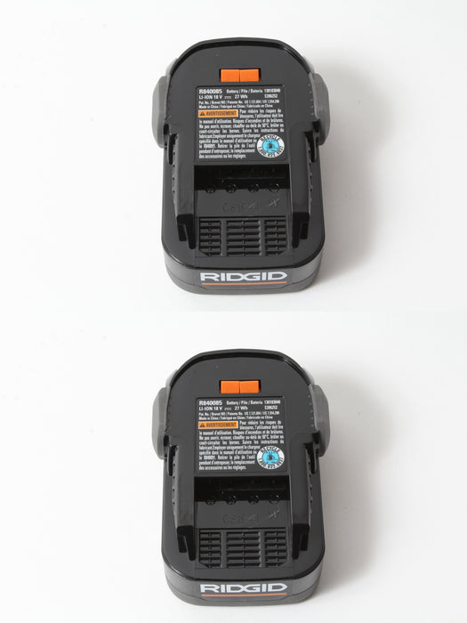 2 Pack Ridgid 130183040 18V 1.5Ah Lithium Ion Battery w Fuel Gauge R86008 R8641