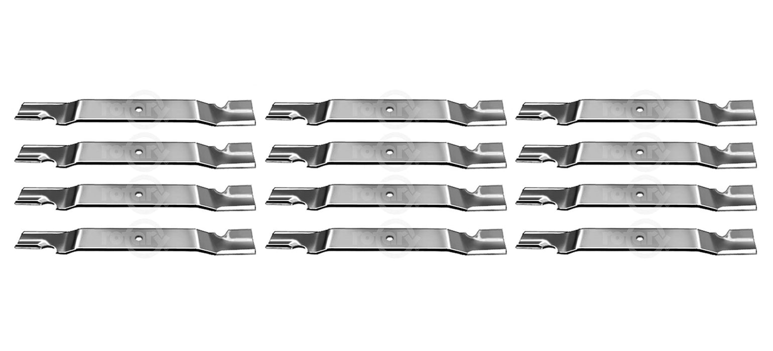 12 Pack Notched Lift Lawn Mower Blades Fits Grasshopper 320245